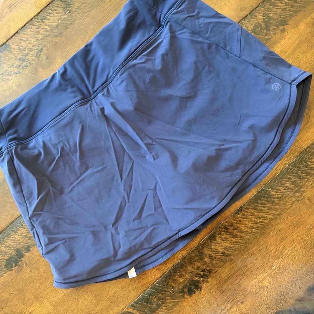 Rhoback Skort Womens Medium Blue Athletic Lined Pockets Stretch Running Gym